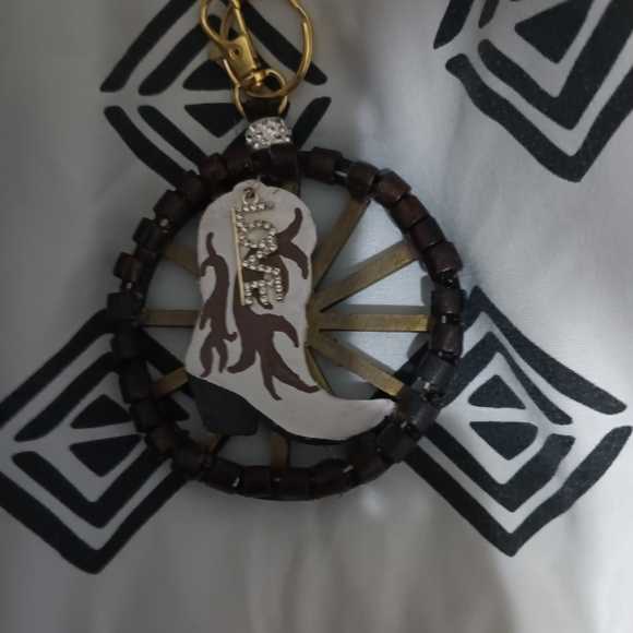 Western Boot Keychain with Rhinestones - Picture 7 of 7